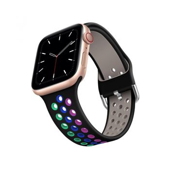 Rainbow silicone watch band for Apple watch