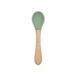 silicone baby spoon with wooden handle