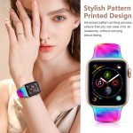 Sport Print Tie Dye Silicone Rubber Strap For Apple Watch Band iwatch 38mm 40mm 41mm 42mm 44mm 45mm