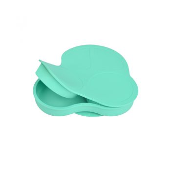 Baby silicone suction plate with lid