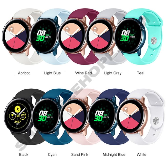 Silicone strap for Galaxy watch Active 1 Active 2 40mm 44mm color chart