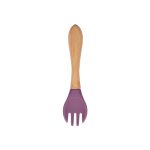 Wooden handle silicone baby fork BP006 -1