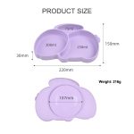 silicone baby plates with suction BP019 product size